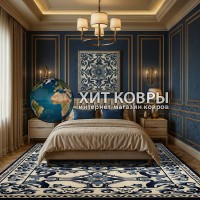 Китайский ковер 002030 Синий-крем